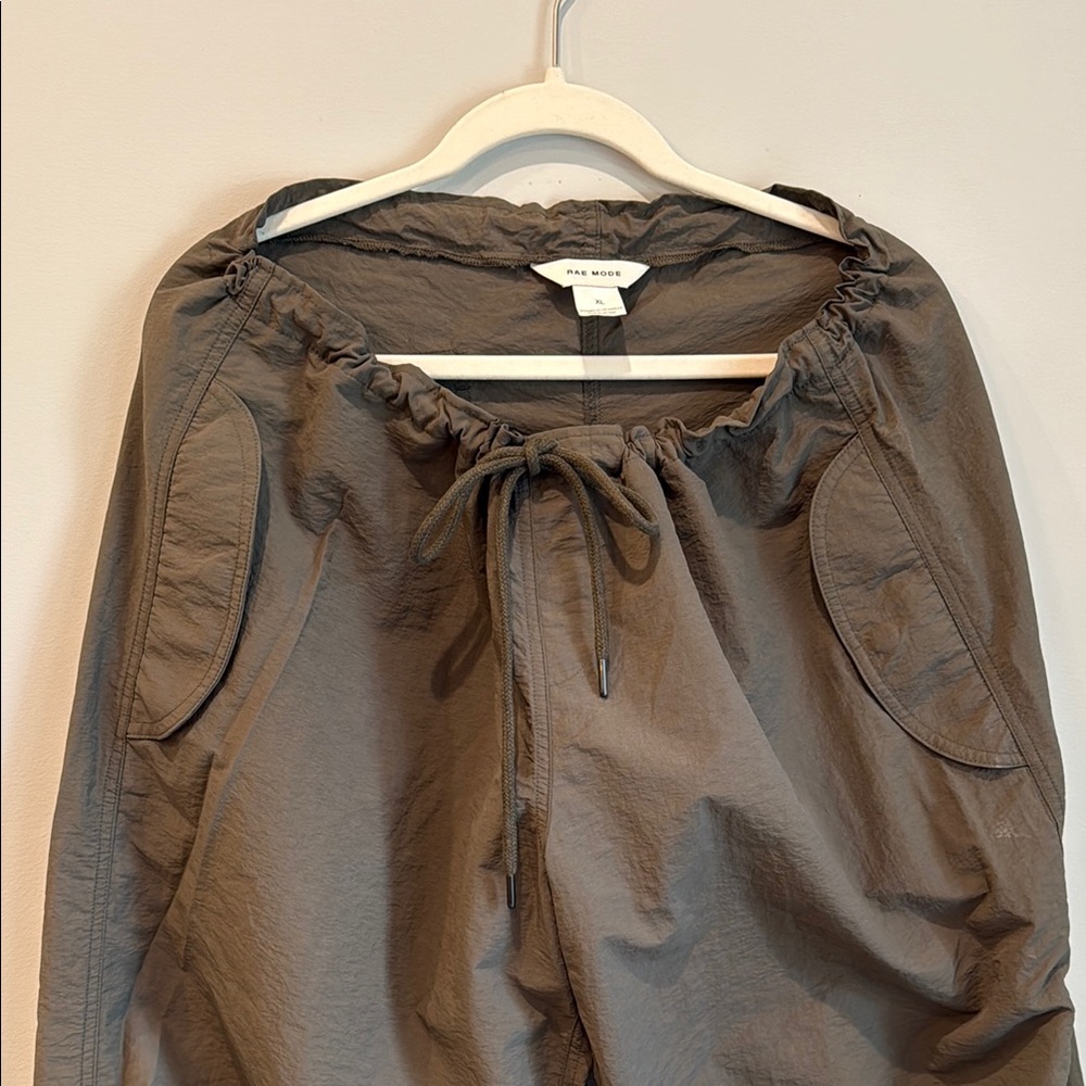 Rae Mode Gray/Olive Parachute Drawstring Pants